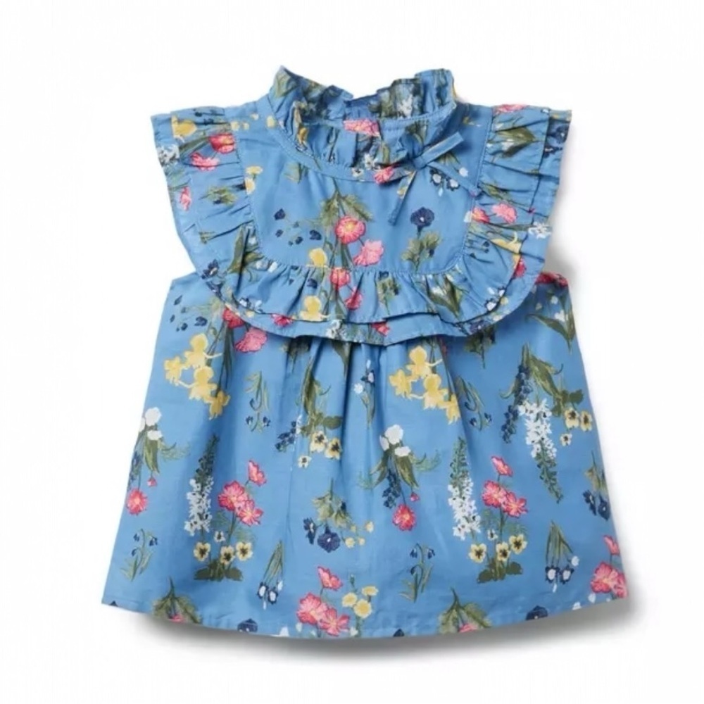 Janie & Jack | Floral Ruffle Top (10) 💙